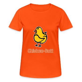 Chicken-Butt - Frauen T-Shirt atmungsaktiv - Neonorange - Vorne - AI Model Female 172 dark (172cm)