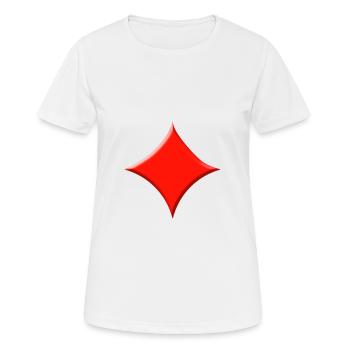 Karo Kartenspiel - Frauen T-Shirt atmungsaktiv - Weiß - Vorne - AI Model Female 172 dark (172cm)