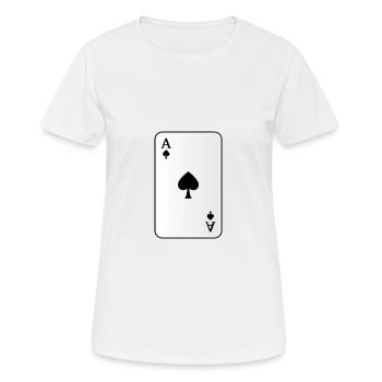 As de pique carte à jouer - T-shirt respirant Femme - blanc - Devant - AI Model Female 172 dark (172cm)