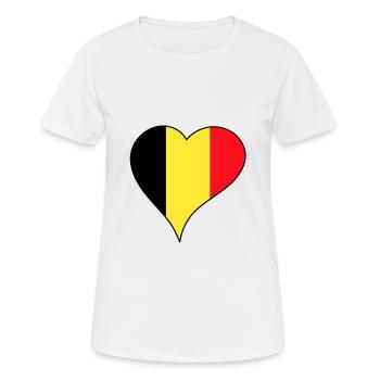 Drapeau national belge - T-shirt respirant Femme - blanc - Devant - AI Model Female 172 dark (172cm)
