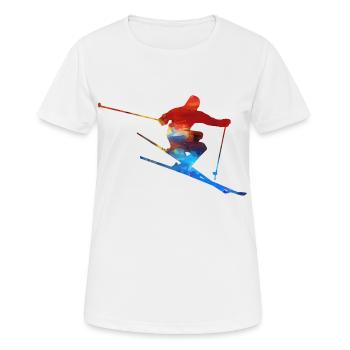 ski - Women's Breathable T-Shirt - white - Front - AI Model Female 172 dark (172cm)