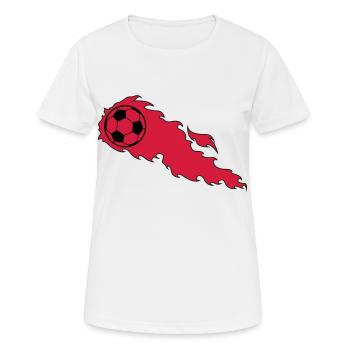 Burning football - Women's Breathable T-Shirt - white - Front - AI Model Female 172 dark (172cm)