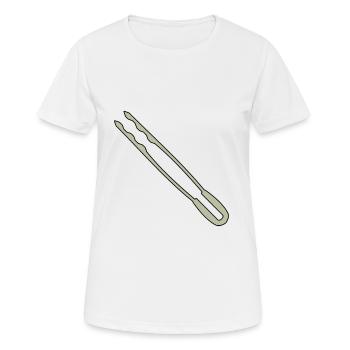 Grillzange - Frauen T-Shirt atmungsaktiv - Weiß - Vorne - AI Model Female 172 dark (172cm)
