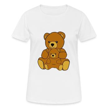 Teddy-Bär mit Kind - T-shirt respirant Femme - blanc - Devant - AI Model Female 172 dark (172cm)