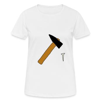 Hammer und Nagel - Frauen T-Shirt atmungsaktiv - Weiß - Vorne - AI Model Female 172 dark (172cm)