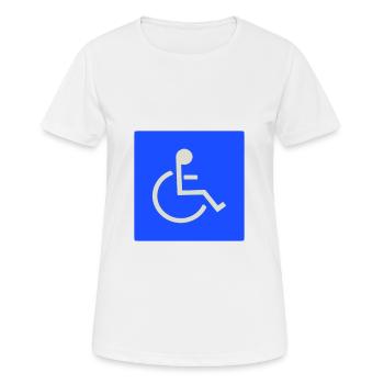 Schild Rollstuhlfahrer behindert - Frauen T-Shirt atmungsaktiv - Weiß - Vorne - AI Model Female 172 dark (172cm)