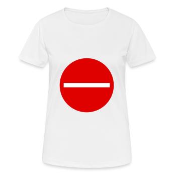 Bouclier interdit de passage - T-shirt respirant Femme - blanc - Devant - AI Model Female 172 dark (172cm)