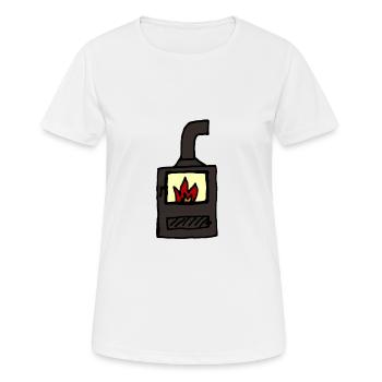 Feu, four, idée cadeau - T-shirt respirant Femme - blanc - Devant - AI Model Female 172 dark (172cm)