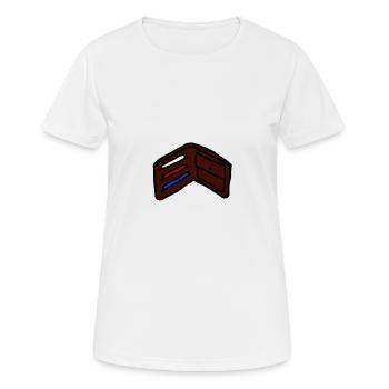 Portefeuille, bourse - T-shirt respirant Femme - blanc - Devant - AI Model Female 172 dark (172cm)