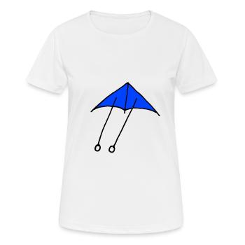 Blauer Lenkdrachen - Frauen T-Shirt atmungsaktiv - Weiß - Vorne - AI Model Female 172 dark (172cm)