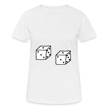Dés, style cartoon - T-shirt respirant Femme - blanc - Devant - AI Model Female 172 dark (172cm)