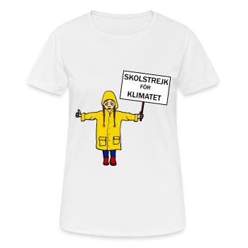 School Strike, Greta Shield Fridays for Future Comic - Women's Breathable T-Shirt - white - Front - AI Model Female 172 dark (172cm)
