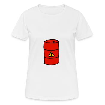 Barrel, comic style, pollution, dangerous goods - Women's Breathable T-Shirt - white - Front - AI Model Female 172 dark (172cm)