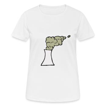 Power plant, chimney, smoke, pollution - Women's Breathable T-Shirt - white - Front - AI Model Female 172 dark (172cm)