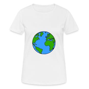 World globe, globe, cartoon, gift idea - Women's Breathable T-Shirt - white - Front - AI Model Female 172 dark (172cm)