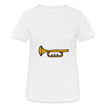 Trompette, dessin animé - T-shirt respirant Femme - blanc - Devant - AI Model Female 172 dark (172cm)