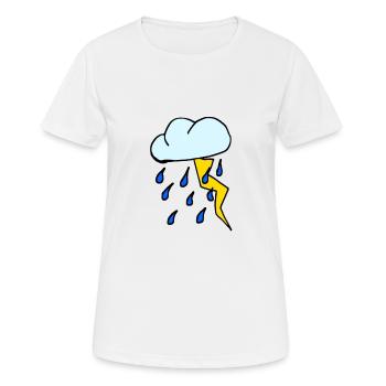 Nuage d'orage, pluie, dessin animé - T-shirt respirant Femme - blanc - Devant - AI Model Female 172 dark (172cm)