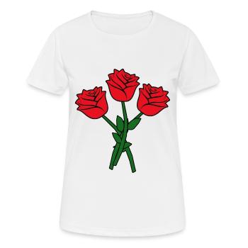Fleurs roses rouges - T-shirt respirant Femme - blanc - Devant - AI Model Female 172 dark (172cm)