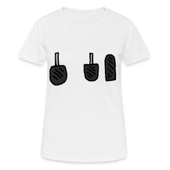Voiture, pédales, essence, frein, embrayage - T-shirt respirant Femme - blanc - Devant - AI Model Female 172 dark (172cm)