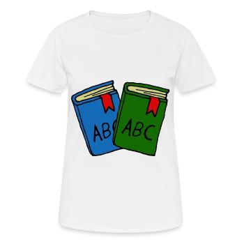 Schulbücher, Erste Klasse, Kinder - Frauen T-Shirt atmungsaktiv - Weiß - Vorne - AI Model Female 172 dark (172cm)