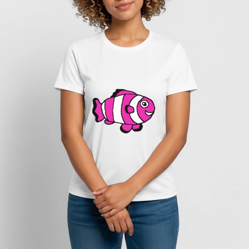 Pinker Clownfisch, Weibchen, Mädchen Frauen T-Shirt atmungsaktiv