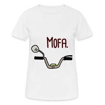 Guidon de cyclomoteur relevé 25 km / h - T-shirt respirant Femme - blanc - Devant - AI Model Female 172 dark (172cm)