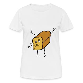 Dancing toasted bread bread funny cartoon - Women's Breathable T-Shirt - white - Front - AI Model Female 172 dark (172cm)