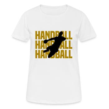 Handball handball Handball - Frauen T-Shirt atmungsaktiv - Weiß - Vorne - AI Model Female 172 dark (172cm)