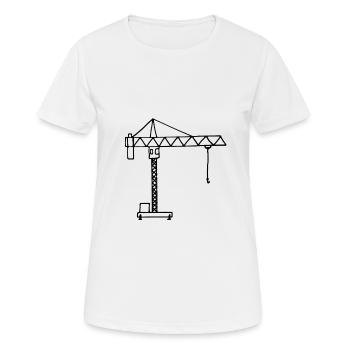 Chantier de construction de grues de construction - T-shirt respirant Femme - blanc - Devant - AI Model Female 172 dark (172cm)