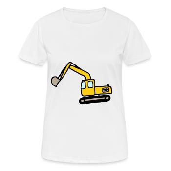 Bagger - Frauen T-Shirt atmungsaktiv - Weiß - Vorne - AI Model Female 172 dark (172cm)