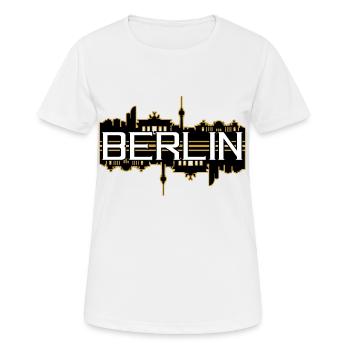 Berlin Deutschland Germany Skyline Schrift - Frauen T-Shirt atmungsaktiv - Weiß - Vorne - AI Model Female 172 dark (172cm)