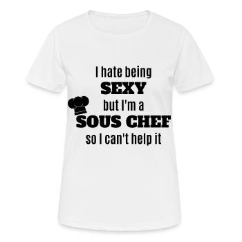 Chef Chef Sous-Chef Chef Gastronomie - T-shirt respirant Femme - blanc - Devant - AI Model Female 172 dark (172cm)