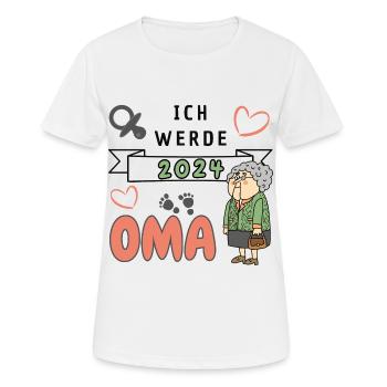 Ich werde 2024 Oma - Frauen T-Shirt atmungsaktiv - Weiß - Vorne - AI Model Female 172 dark (172cm)