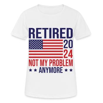 Retraité 2024 Retraite USA Drapeau américain rétro - T-shirt respirant Femme - blanc - Devant - AI Model Female 172 dark (172cm)