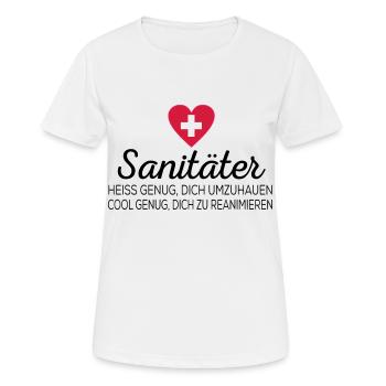 Sanitäter - Frauen T-Shirt atmungsaktiv - Weiß - Vorne - AI Model Female 172 dark (172cm)