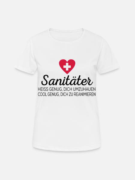 Sanitäter - Frauen T-Shirt atmungsaktiv - Weiß