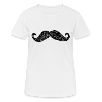 Moustache - T-shirt respirant Femme - blanc - Devant - AI Model Female 172 dark (172cm)