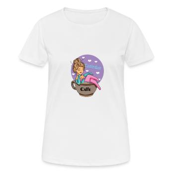 Caffe-Mädchen, - Frauen T-Shirt atmungsaktiv - Weiß - Vorne - AI Model Female 172 dark (172cm)