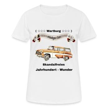 Wartburg Freunde - Ostalgie - Frauen T-Shirt atmungsaktiv - Weiß - Vorne - AI Model Female 172 dark (172cm)