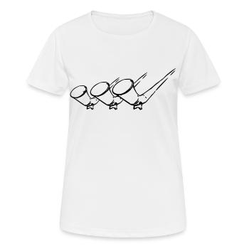 ALPHORN,HORN,BLASINSTRUMENT,ALPEN,POLSTERPFEIFEF - Frauen T-Shirt atmungsaktiv - Weiß - Vorne - AI Model Female 172 dark (172cm)