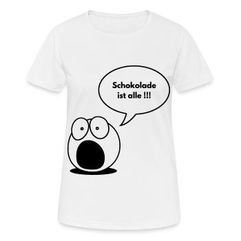 Schokolade ist alle !!! - Frauen T-Shirt atmungsaktiv - Weiß - Vorne - AI Model Female 172 dark (172cm)