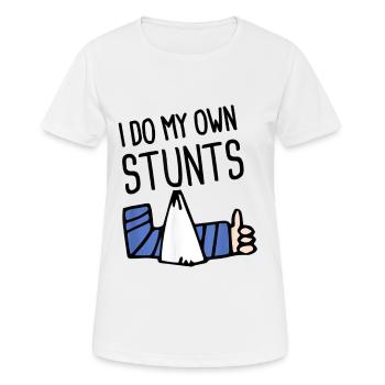 Je fais mes propres cascades UNISEX ACTION - T-shirt respirant Femme - blanc - Devant - AI Model Female 172 dark (172cm)