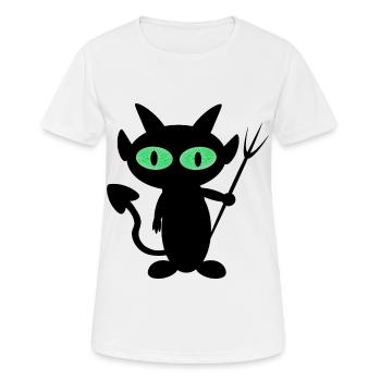 T-shirt diabolique petit diable aux yeux psycho - T-shirt respirant Femme - blanc - Devant - AI Model Female 172 dark (172cm)