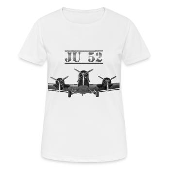 JU52 Tante JU Vintage Retro Flugzeug 30er Jahre - Frauen T-Shirt atmungsaktiv - Weiß - Vorne - AI Model Female 172 dark (172cm)