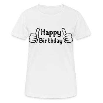 Anniversaire Pouce levé - T-shirt respirant Femme - blanc - Devant - AI Model Female 172 dark (172cm)