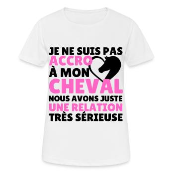 t shirt équitation humour cheval cadeau femme - T-shirt respirant Femme - blanc - Devant - AI Model Female 172 dark (172cm)