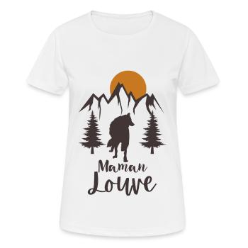 Maman Louve 2 - T-shirt respirant Femme - blanc - Devant - AI Model Female 172 dark (172cm)