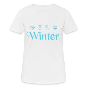 Winter Symbols Ski Sledge and Snowboarder - Women's Breathable T-Shirt - white - Front - AI Model Female 172 dark (172cm)