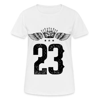 23 Number crown - Women's Breathable T-Shirt - white - Front - AI Model Female 172 dark (172cm)