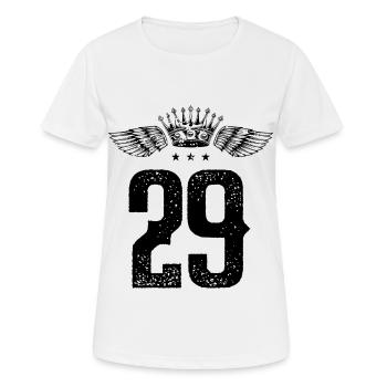 29 Zahl Krone - Frauen T-Shirt atmungsaktiv - Weiß - Vorne - AI Model Female 172 dark (172cm)